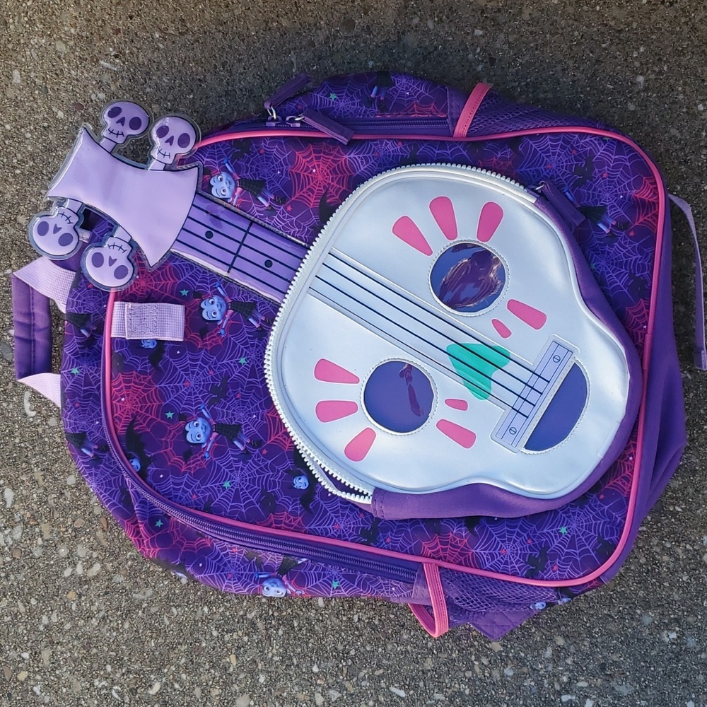 Disney Vampirina Purple School Bookbag Halloween Guitar Backpack